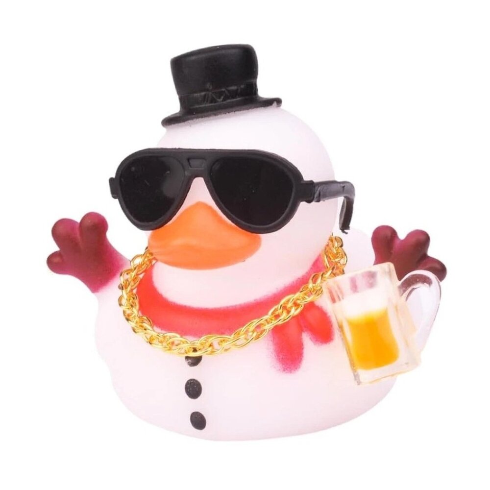 Snowman Rubber Duck Car Dashboard Ornament, DIY Assembly, Duck & Accessories